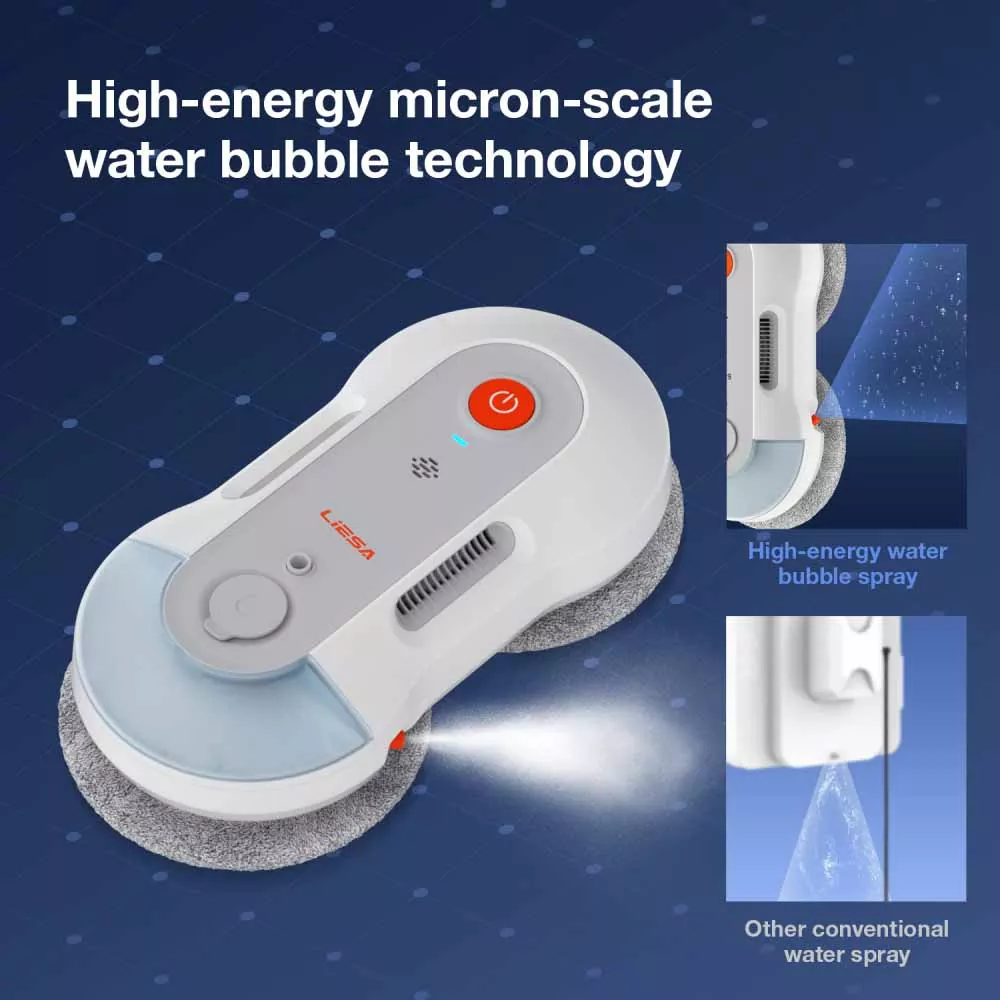 Robot de limpieza de ventanas con rociador de agua dual